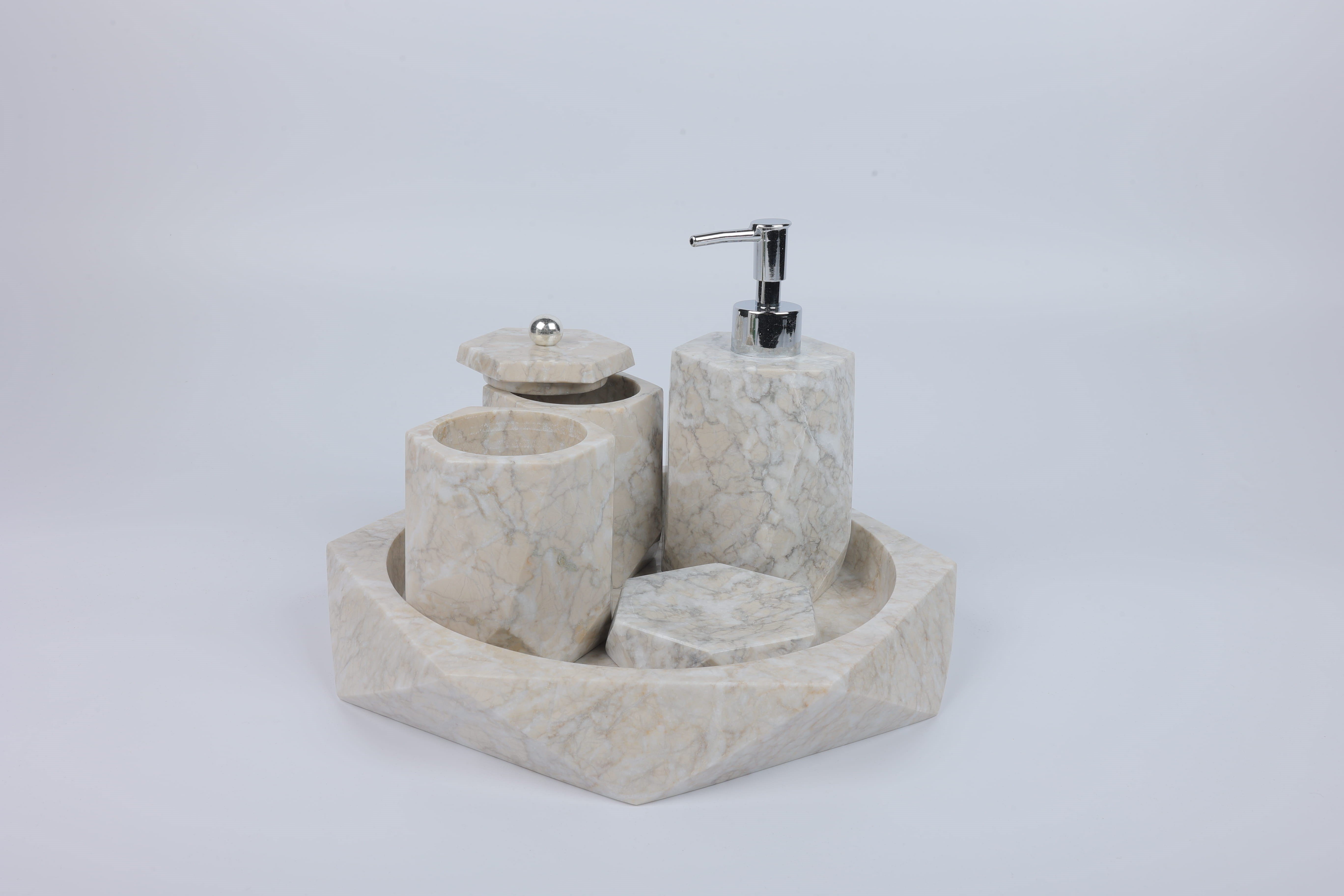 2in Crystal 5li Set Bej-gümüş