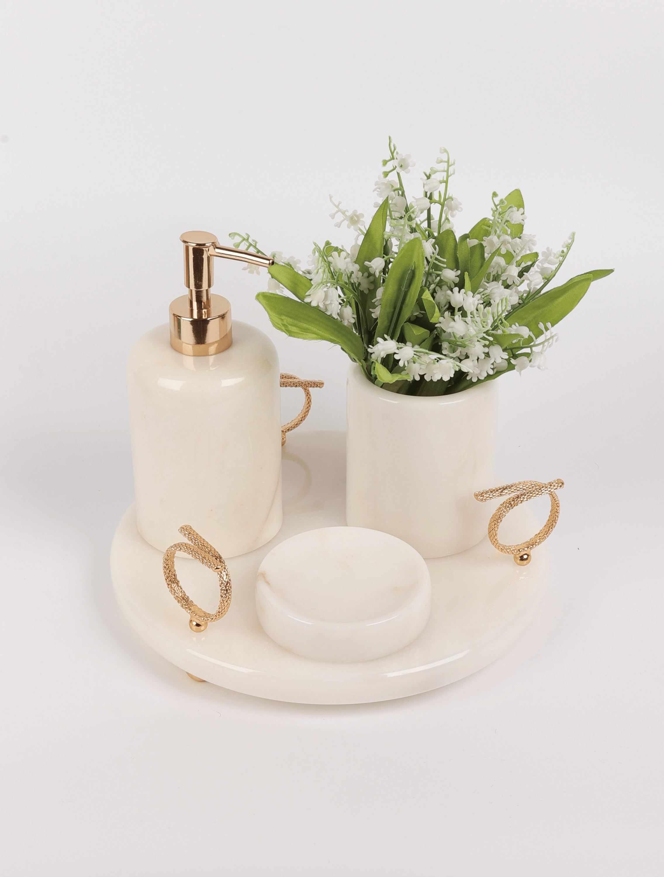 2İn Halatlı 4 Lü Set Beyaz-Gold