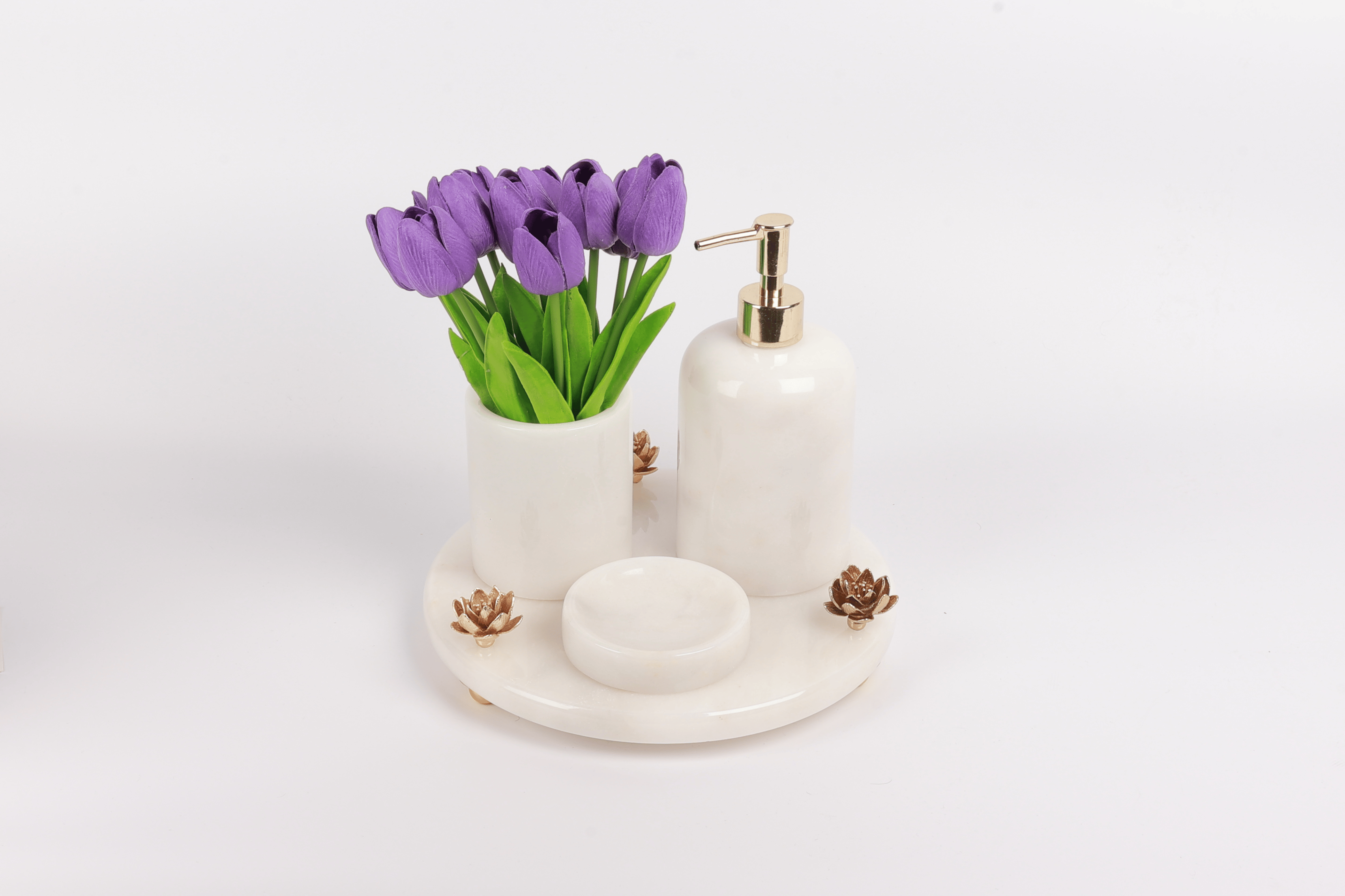 2in Lotus 4 Lü Set Beyaz-gold