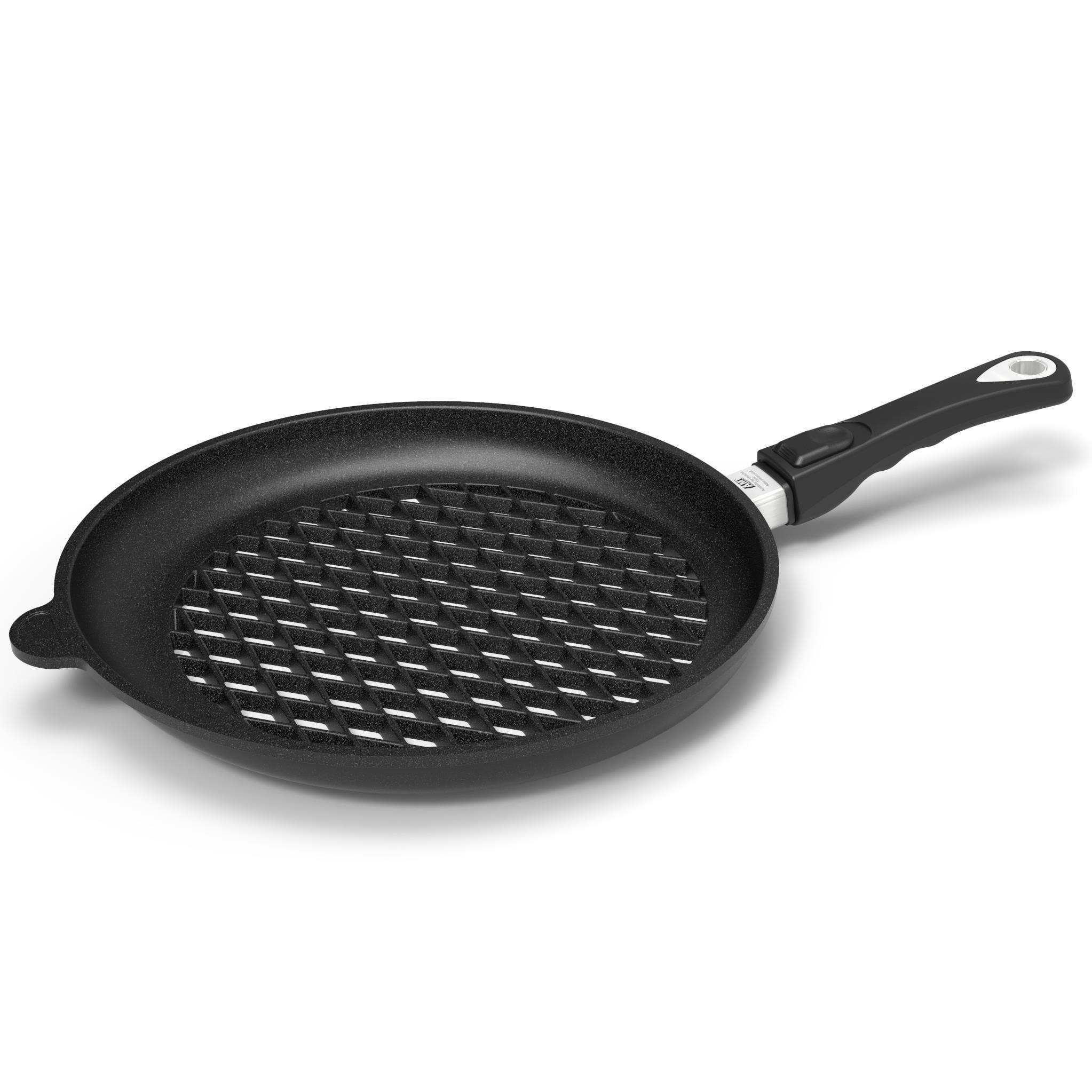 AMT 432BBQEZ20B DELİKLİ DÖKÜM BBQ TAVA 32CM SÖKÜLEBİLİR SAP.