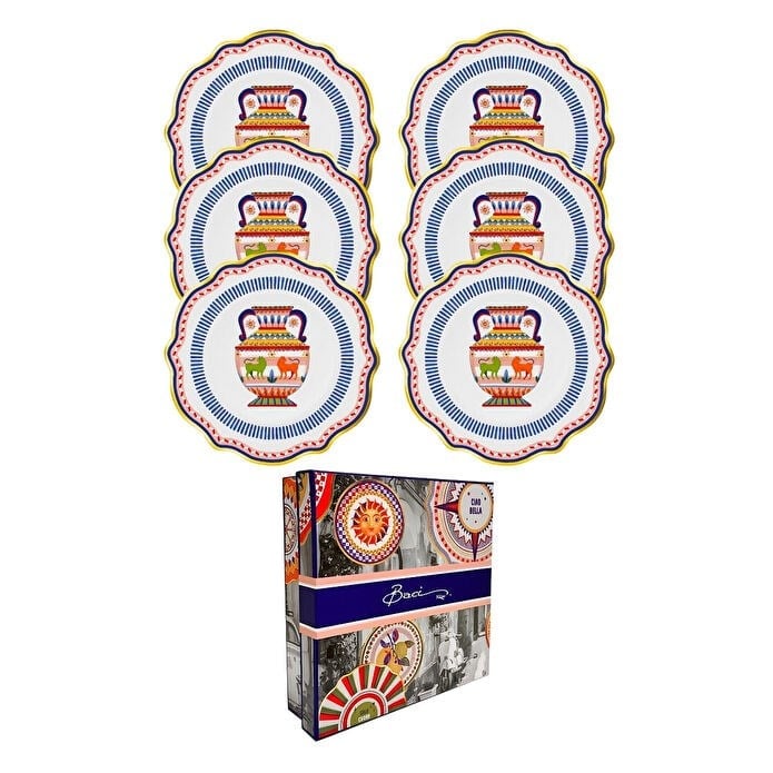 Bacı Milano Dolce Vita 6'lı Amhora Pasta Tabağı 21 Cm Porselen