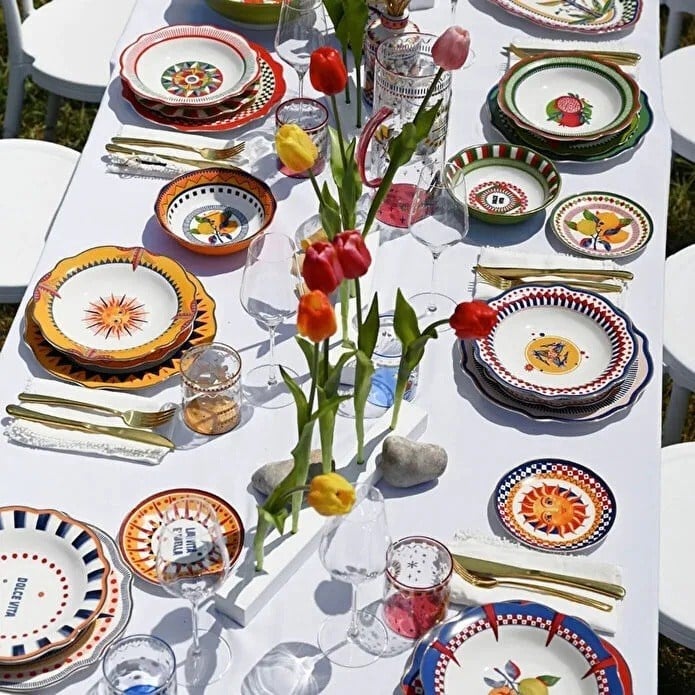 Bacı Milano Dolce Vita 6'lı Amhora Pasta Tabağı 21 Cm Porselen