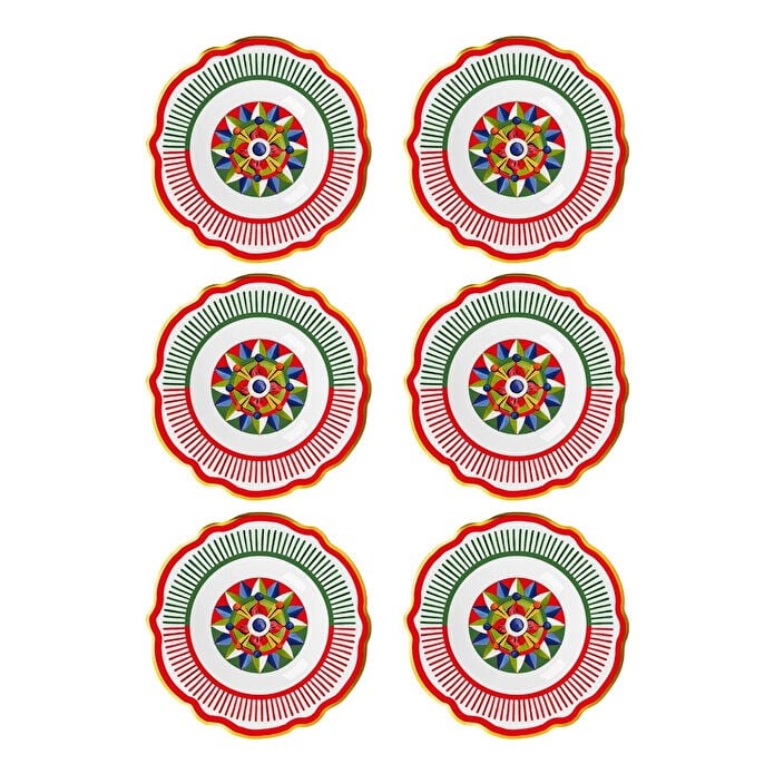 Bacı Milano Dolce Vita 6'lı Geometries Çukur Tabak 23 Cm Porselen