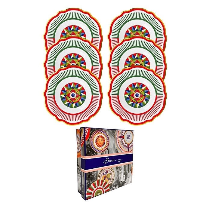 Bacı Milano Dolce Vita 6'lı Geometries Çukur Tabak 23 Cm Porselen