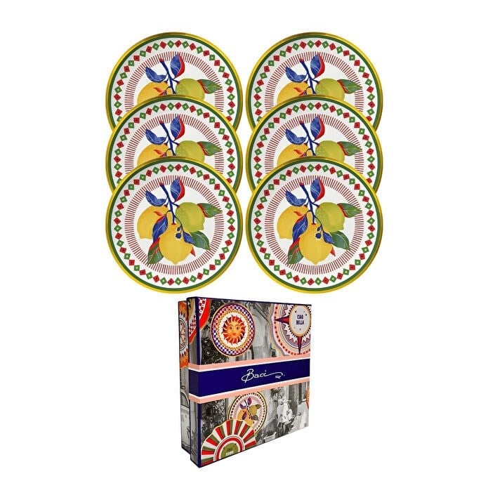Bacı Milano Dolce Vita 6'lı Limon Ekmek Tabağı 16 Cm Porselen