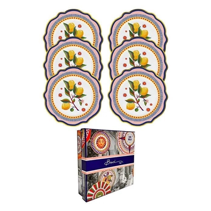 Bacı Milano Dolce Vita 6'lı Limon Servis Tabağı 27 Cm Porselen