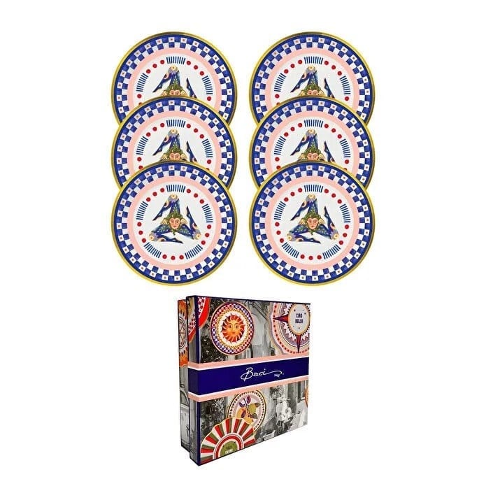 Bacı Milano Dolce Vita 6'lı Trinacria Ekmek Tabağı 16 Cm Porselen