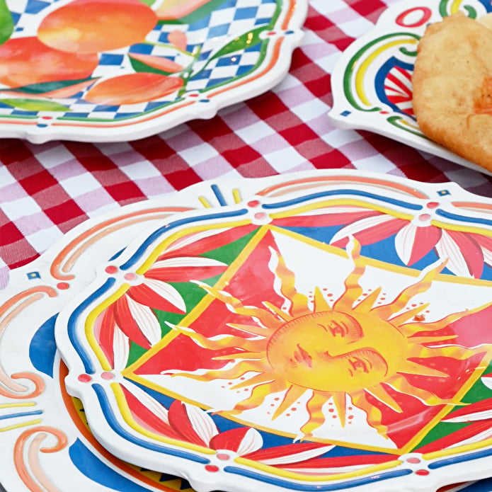 Bacı Milano Dolce Vita Sun 6'lı Pasta Tabağı 22 Cm Melamin