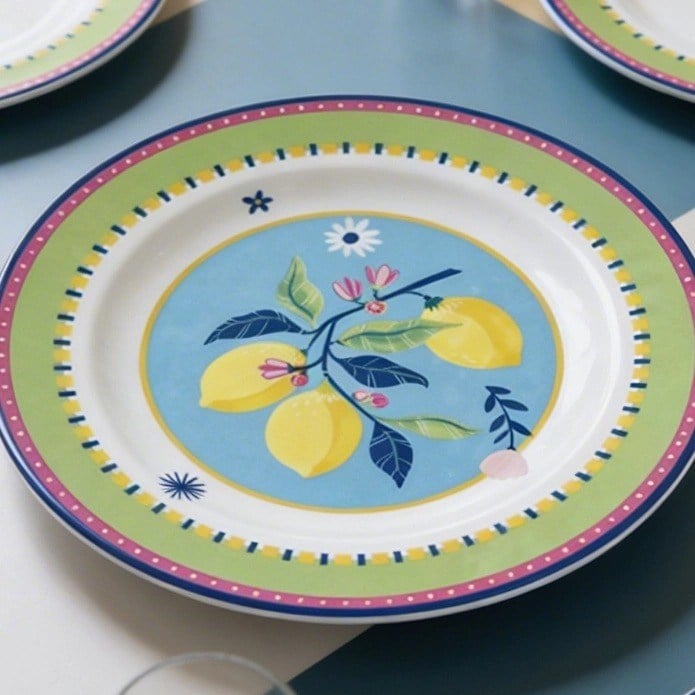 Bacı Milano Mamma Mia 6'lı Limon Desenli Yemek Tabağı Seti 28 Cm
