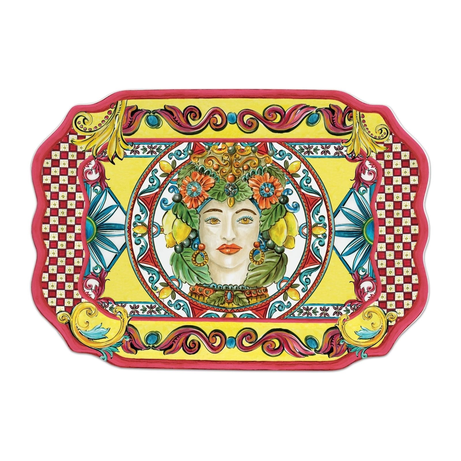 Bacı Milano Sicily Sunum Tabağı/tepsi 47 Cm X 33 Cm Turuncu