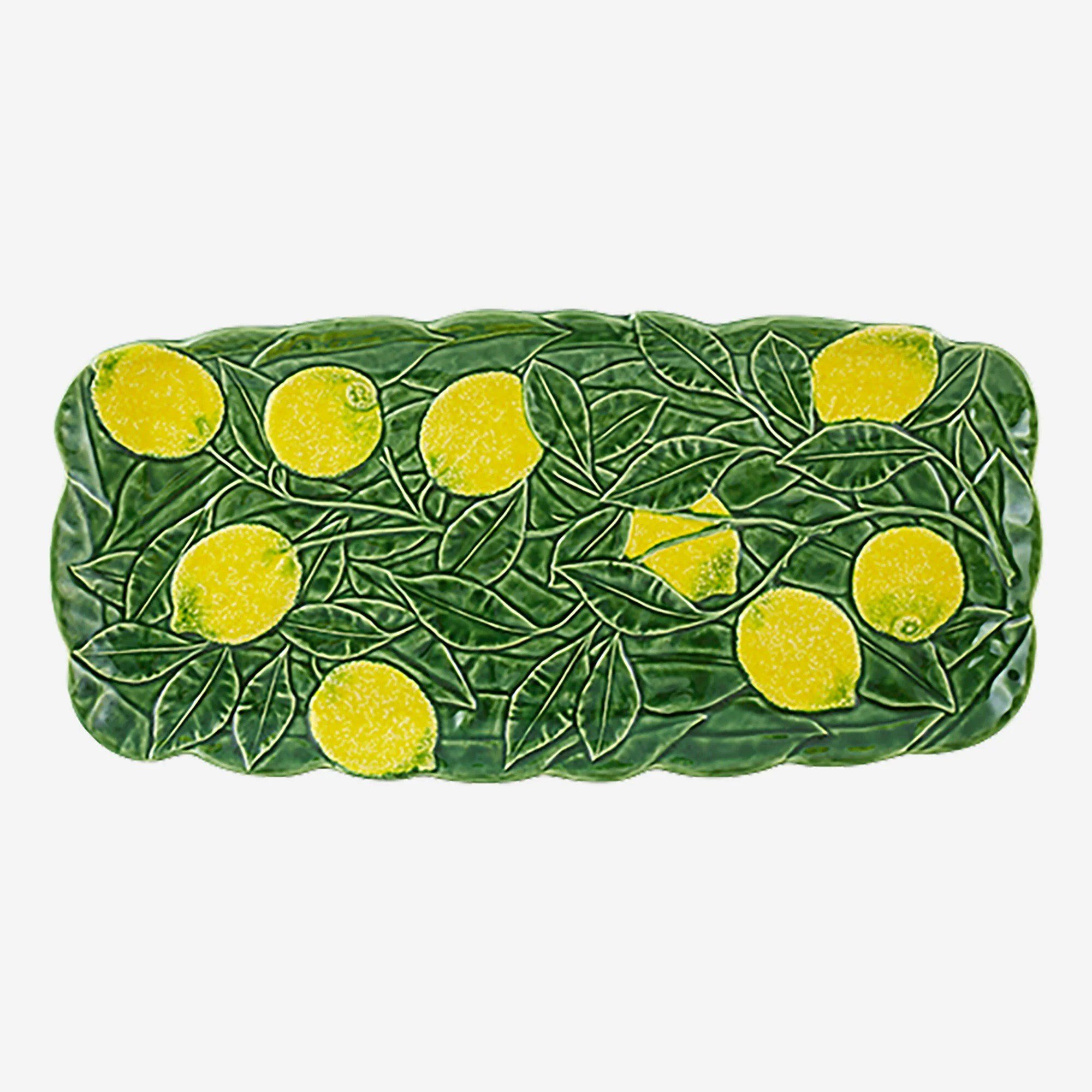Bordallo Pinheiro Lemon Yeşil Seramik Servis Tabağı 43 Cm