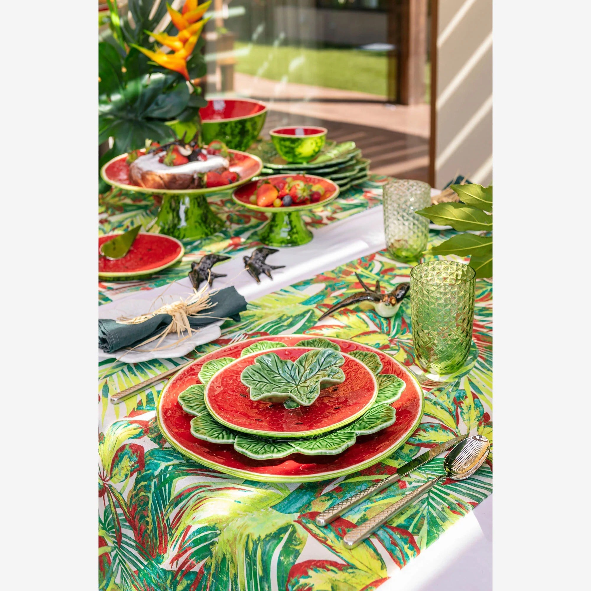 Bordallo Pinheiro Watermelon Kırmızı Seramik Servis Tabağı 33 Cm