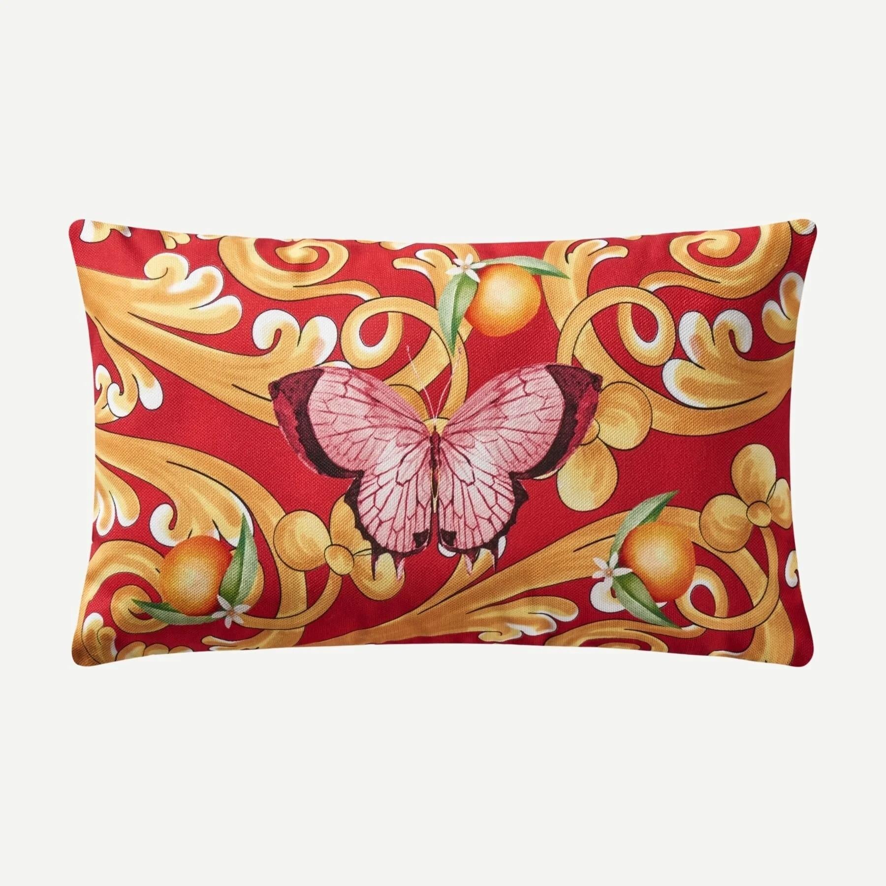 CHIARA ALESSİ CAPRI YASTIK KIRMIZI DESENLİ 35*50 CM