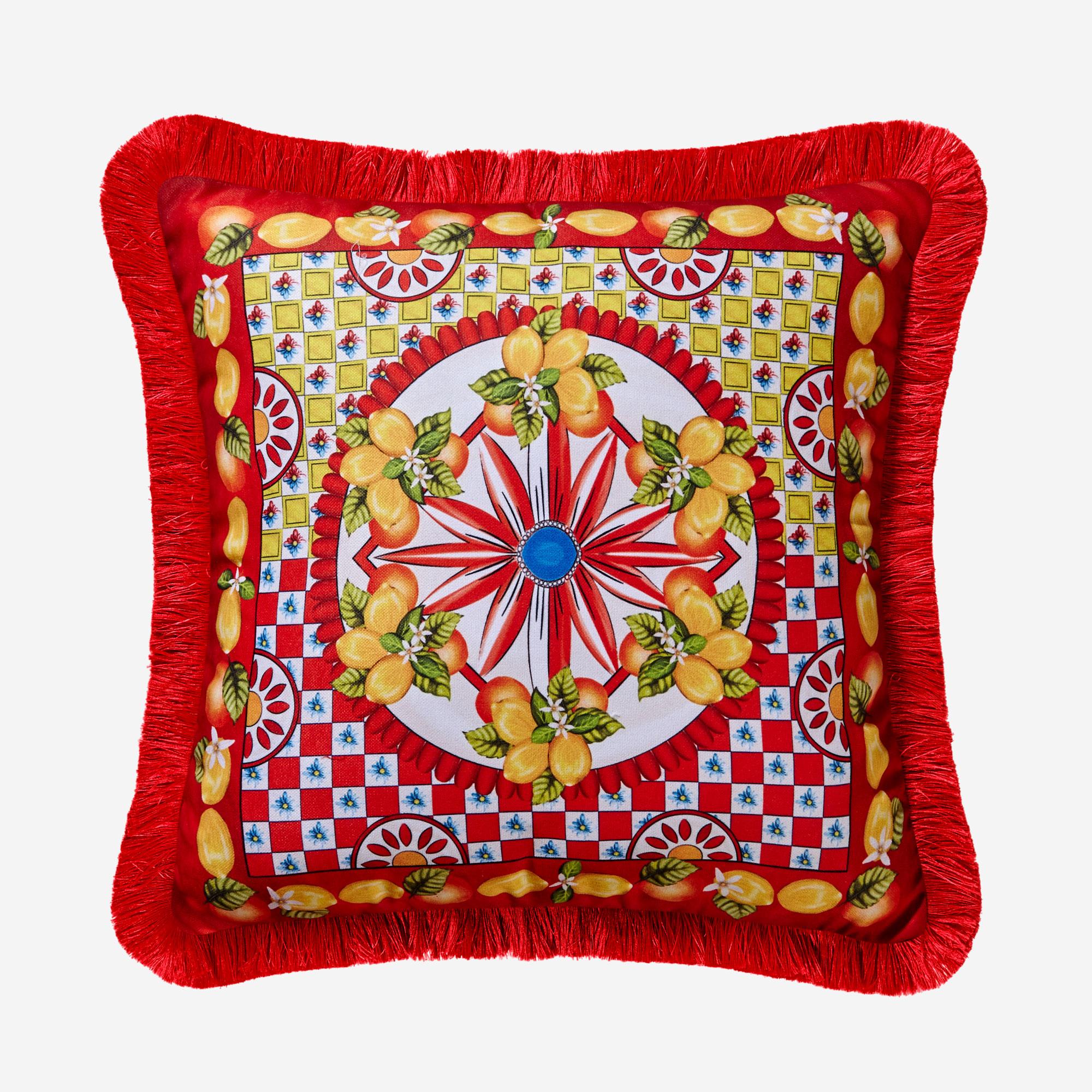 CHIARA ALESSI Kırmızı Kadife Dekoratif Yastık 45X45 Cm