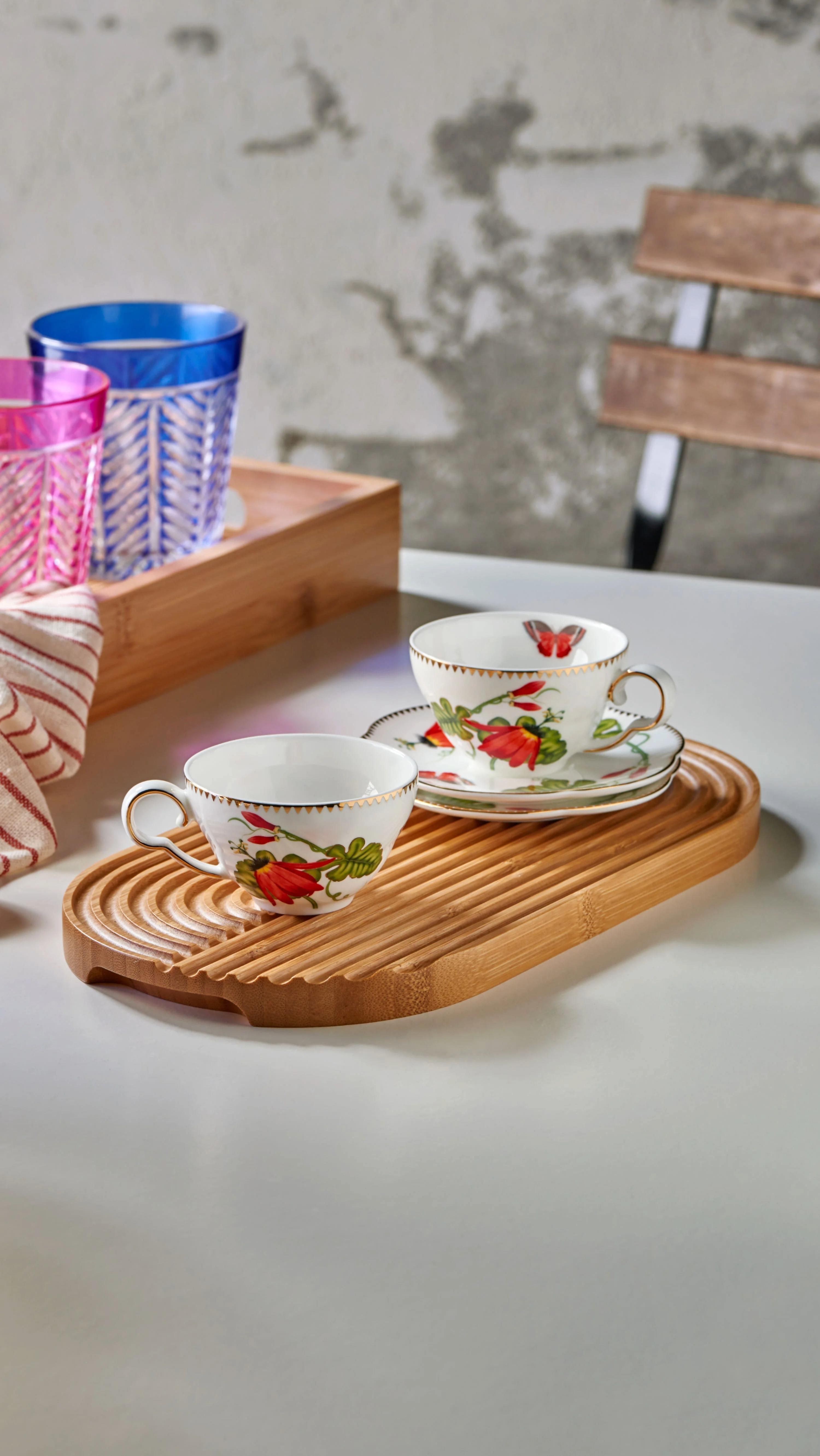 CHİARA ALESSİ Kırmızı Porselen Kahve Fincan Seti 80 Ml