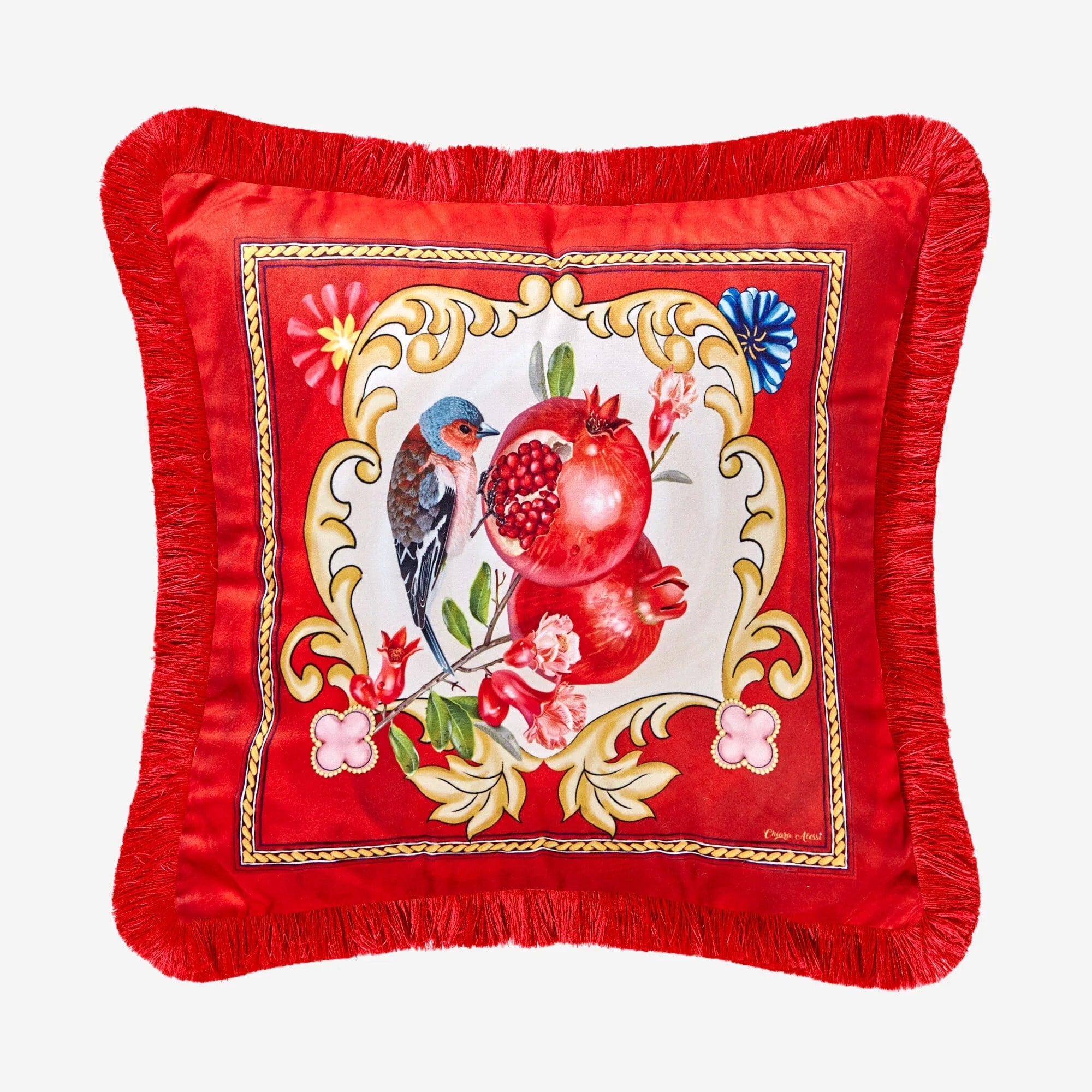 Chıara Alessı  La Dolce Vita Collection Kırmızı Kadife Dekoratif Yastık 45X45 Cm
