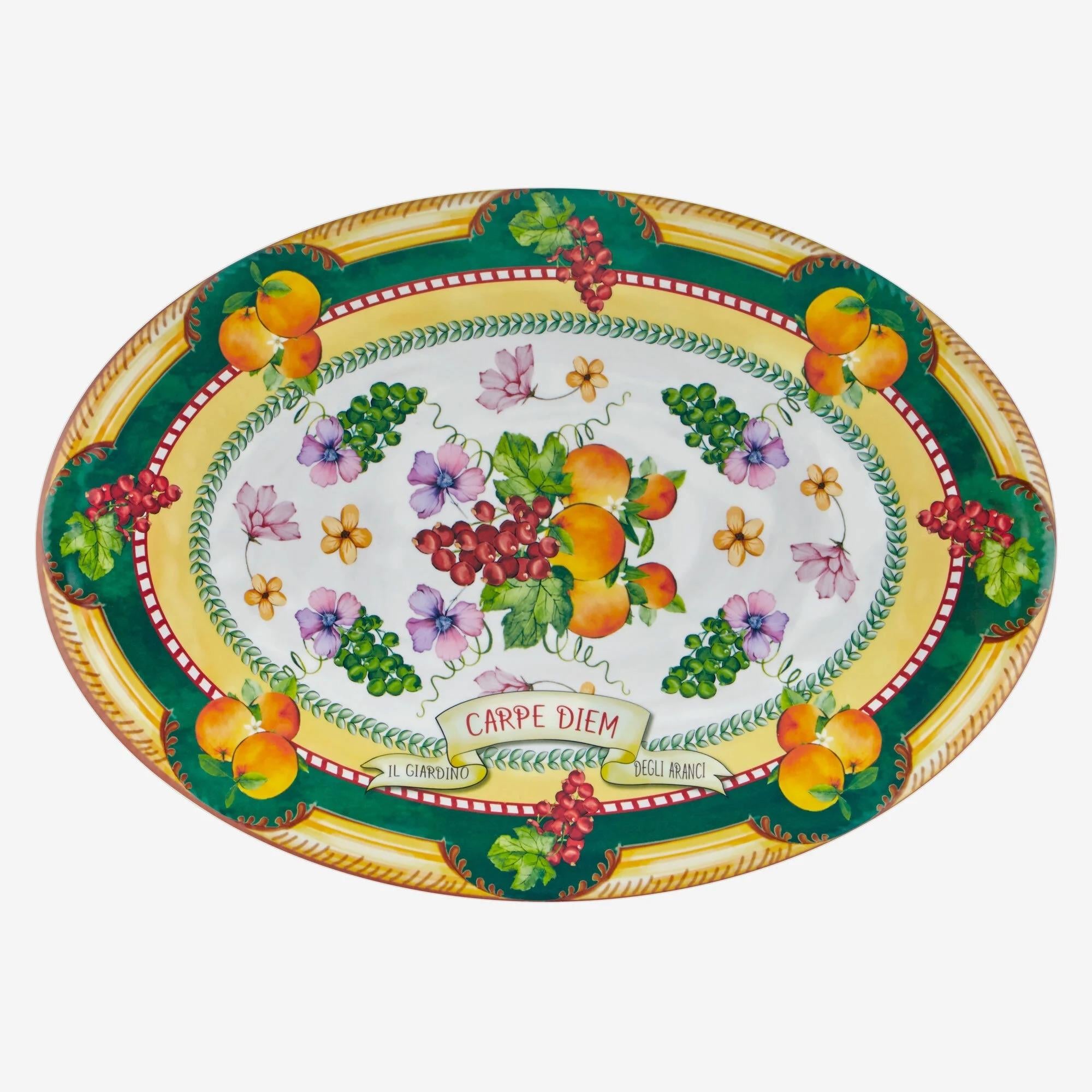 Chiara Alessi Sarı Melamin Servis Tabağı 50 Cm Carpe Diem Collection