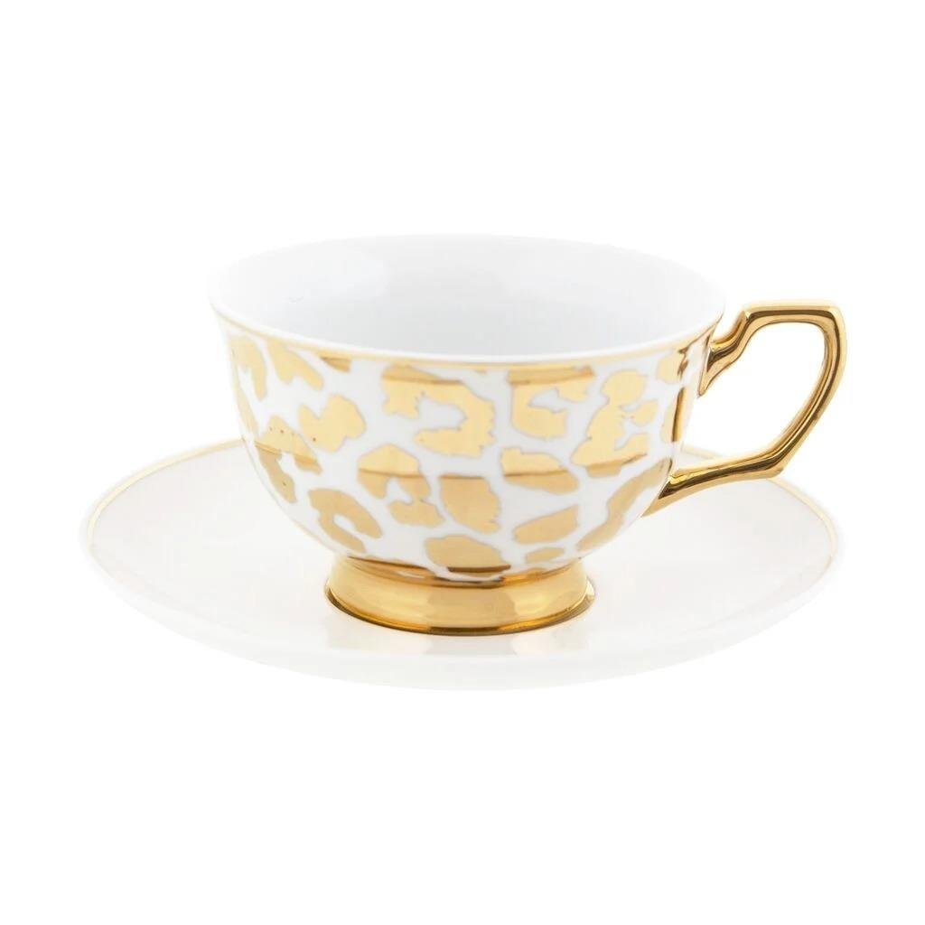CRİSTİNA RE TEACUP LOUİS LEOPARD GOLD