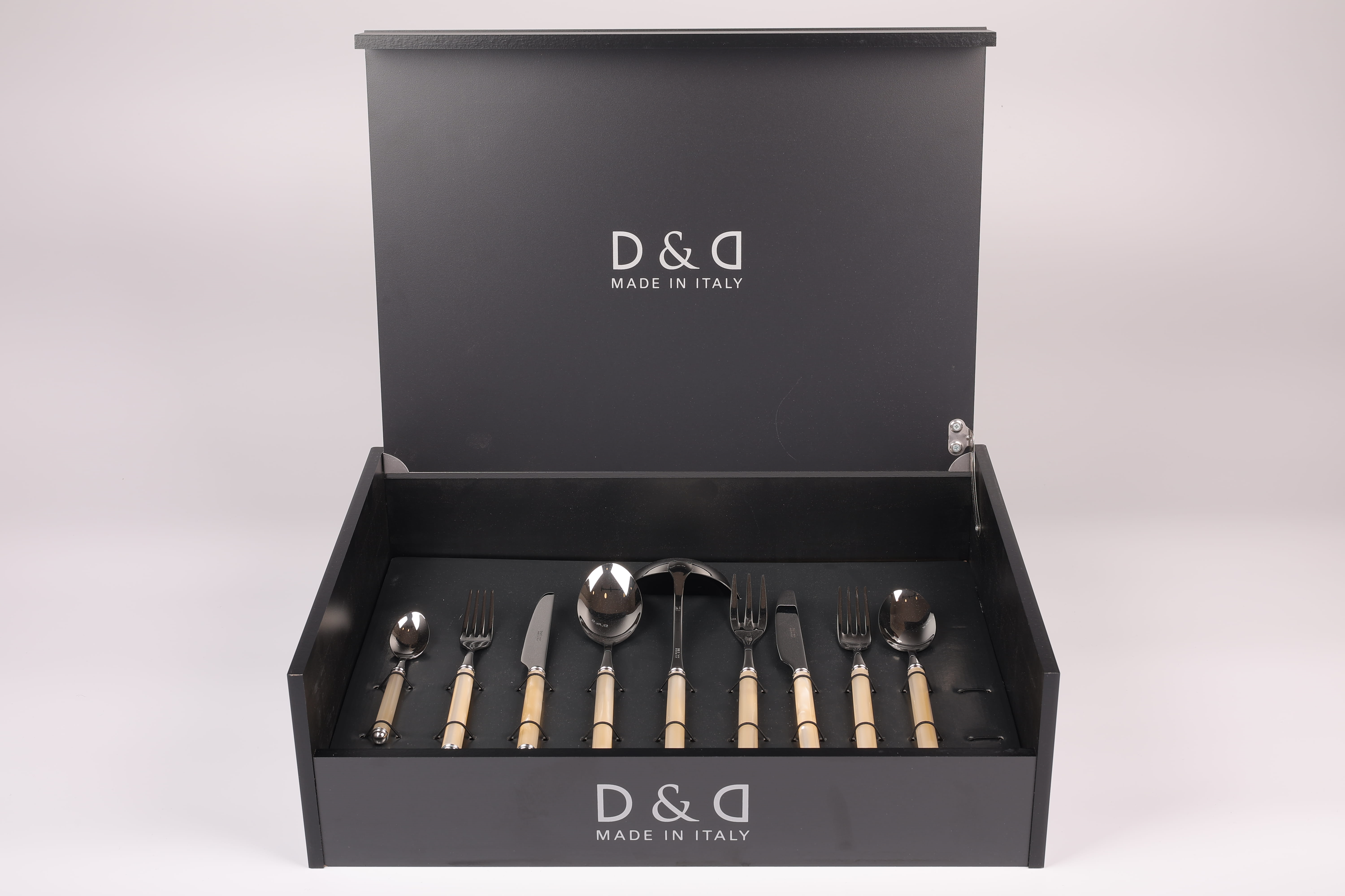D&D 75 Pcs Wood Box Idıs Shıne Steel Champagne Pearl