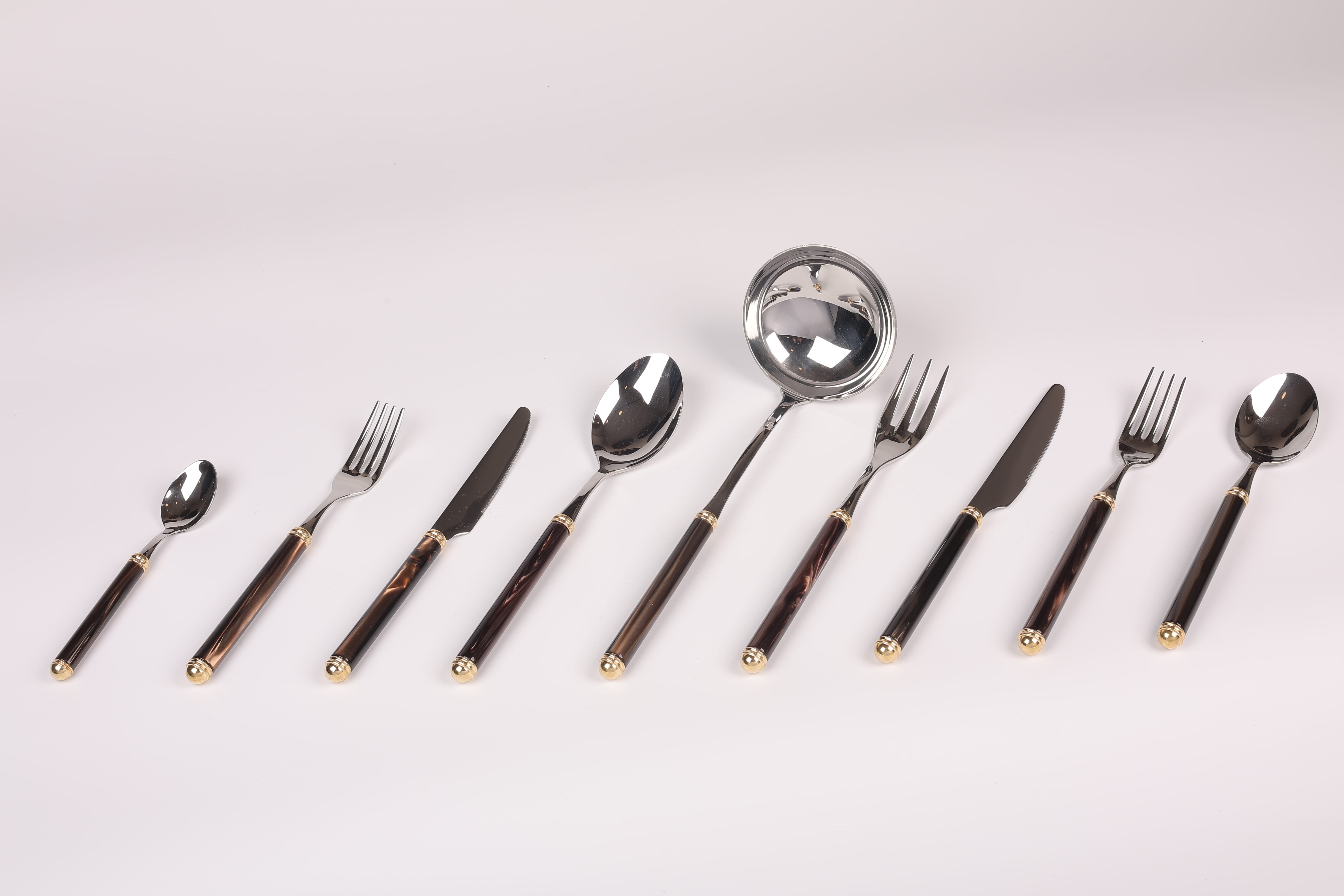 D&D 75 Pcs Wood Box Idıs+Steel Brown Champagne Pearl