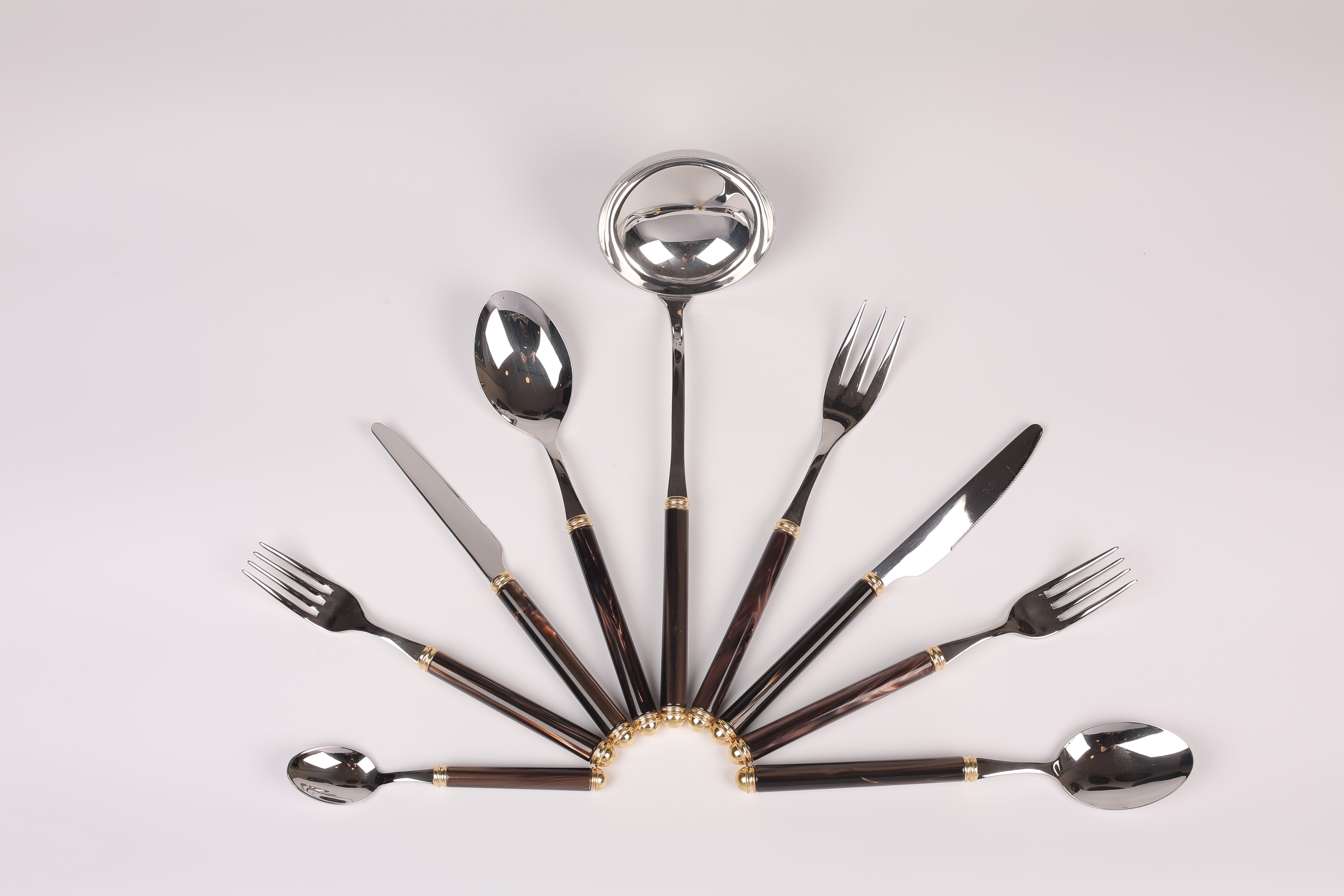 D&D 75 Pcs Wood Box Idıs+Steel Brown Champagne Pearl