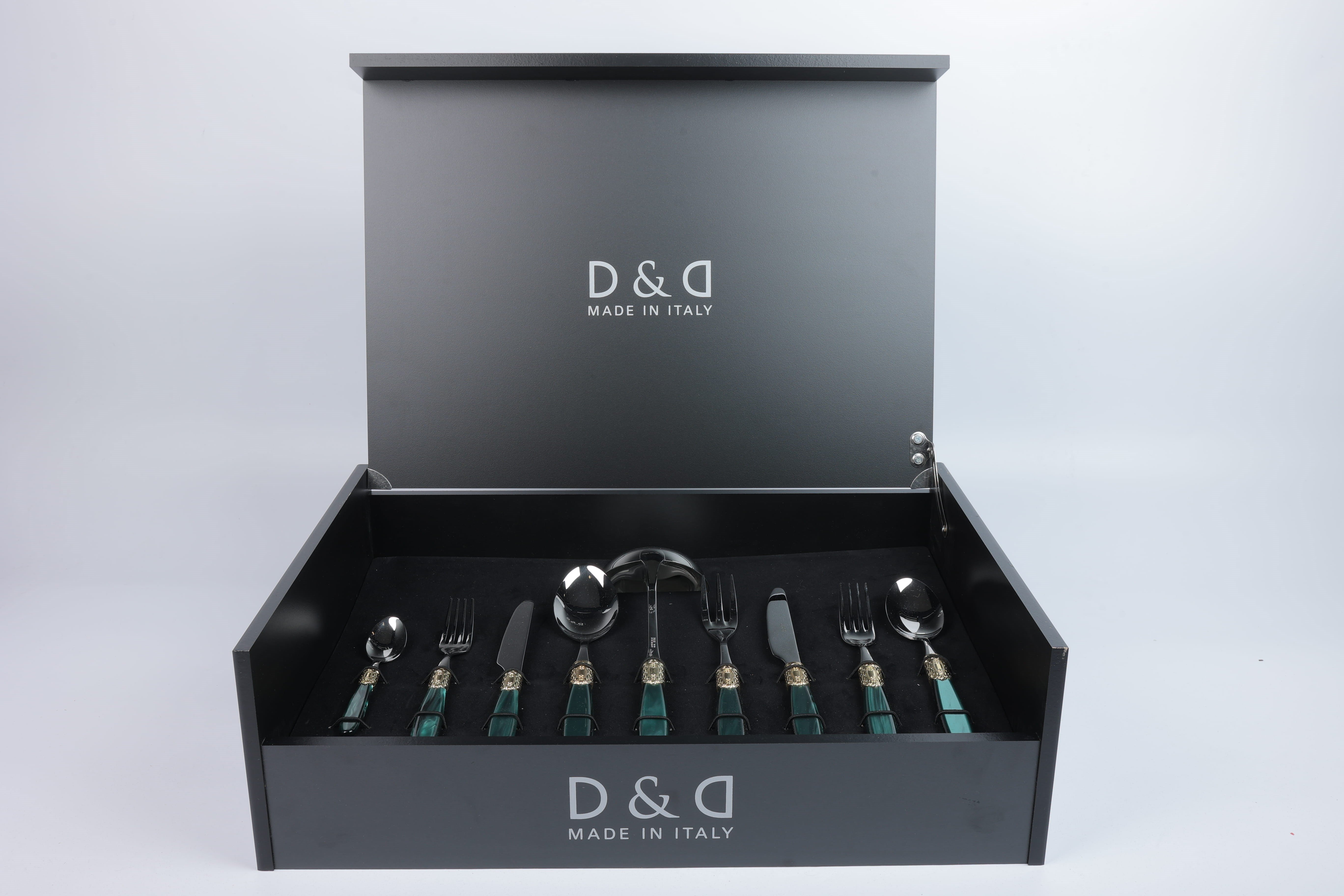 D&d Wood Box 75 Pcs Vıctorıa Shıne Gold+steel Dark Green Pearl