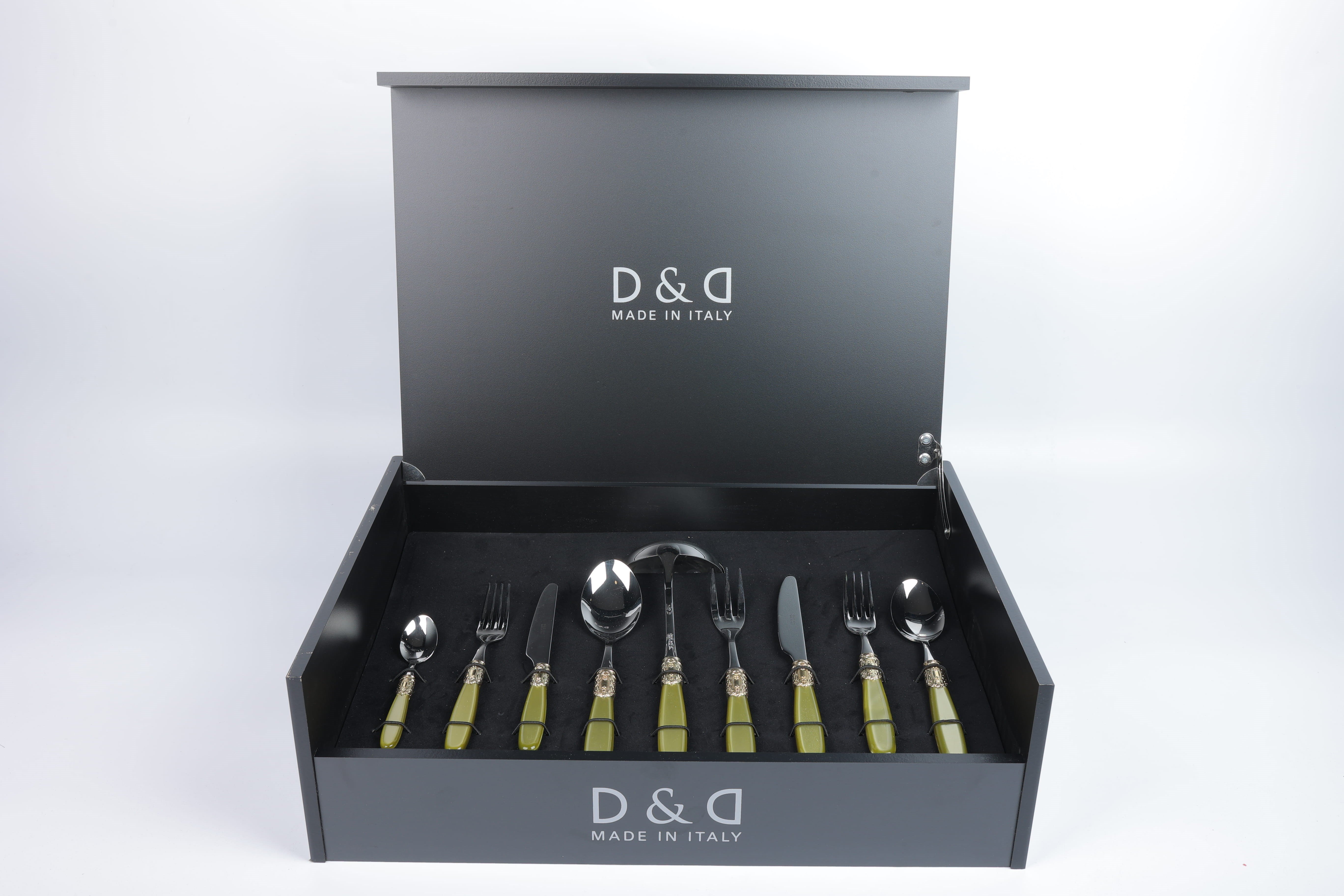D&d Wood Box 75 Pcs Vıctorıa Shıne Gold + Steel Olıve Green Pearl