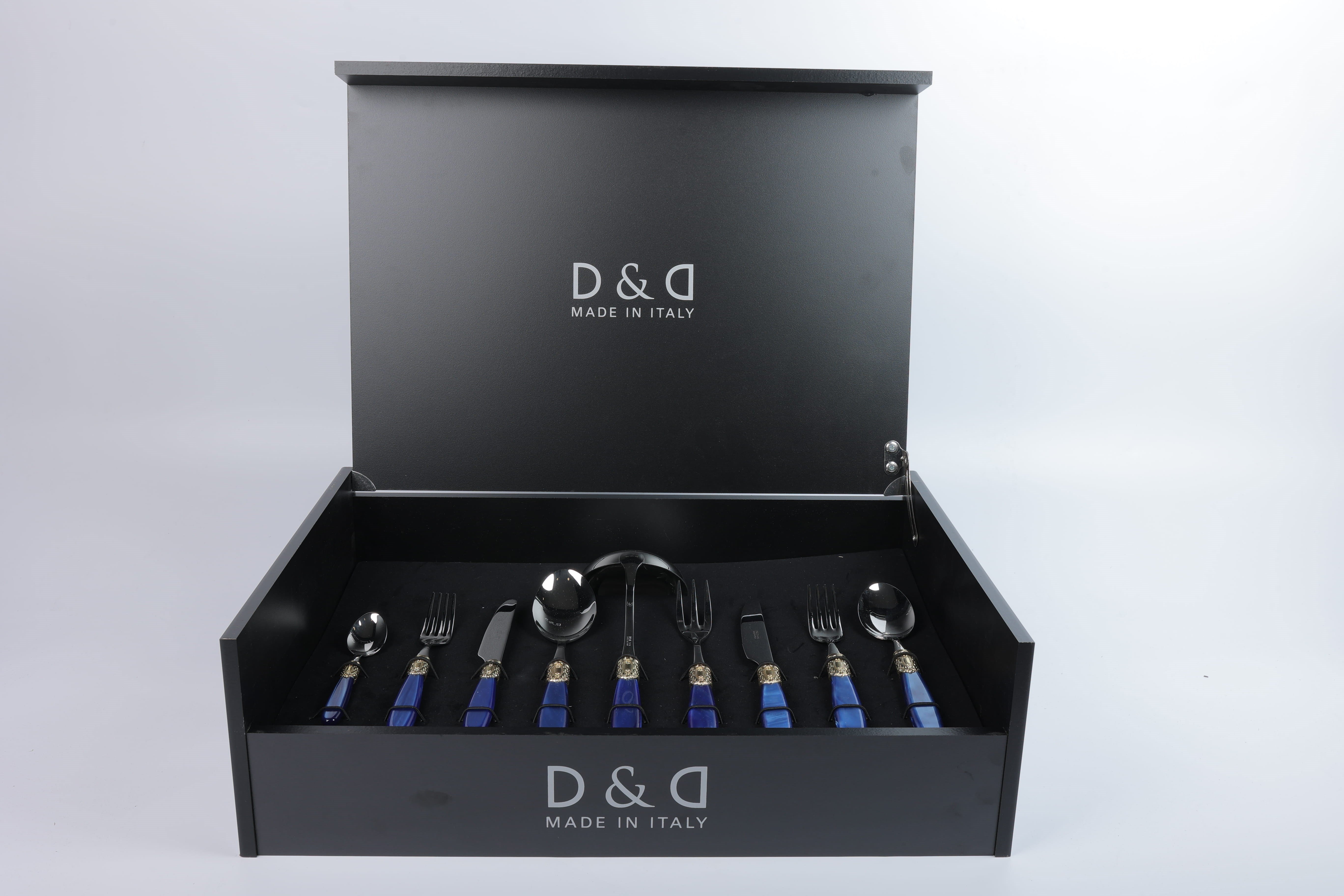 D&d Wood Box 75 Pcs Vıctorıa Shıne Gold+steel Blue Pearl