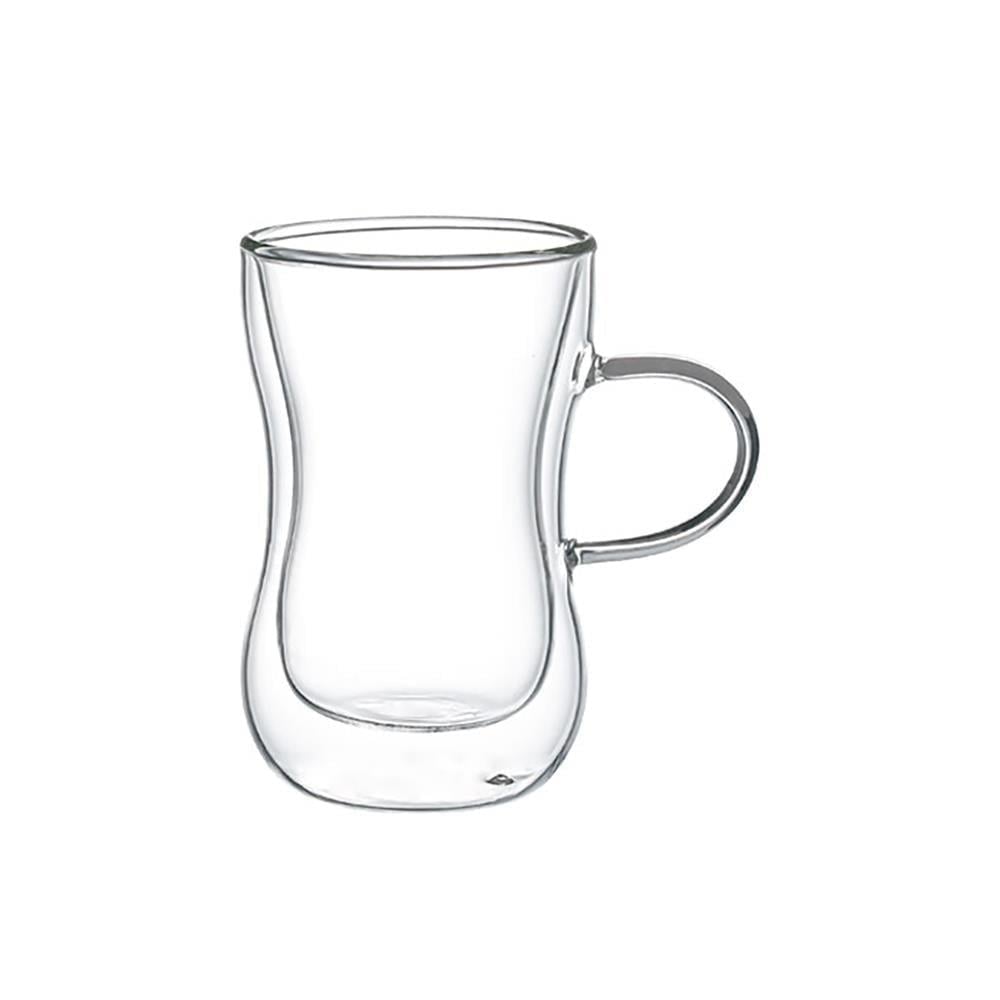 Leggno Vetro Çift Cam Kulplu Çay Bar 150 Ml 2'Li