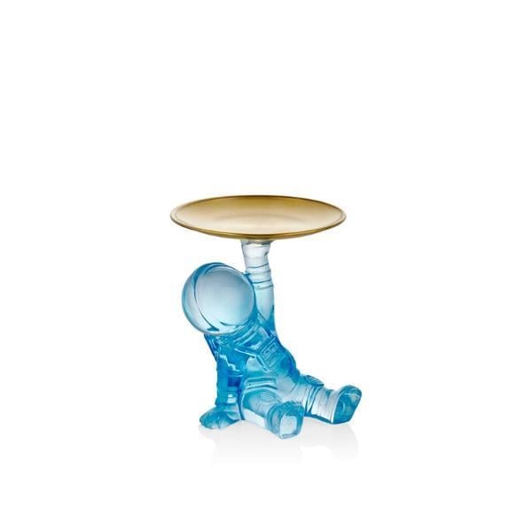 LMD ASTRONAUT SERVING CLEAR RESIN BLUE 15X14X17CM