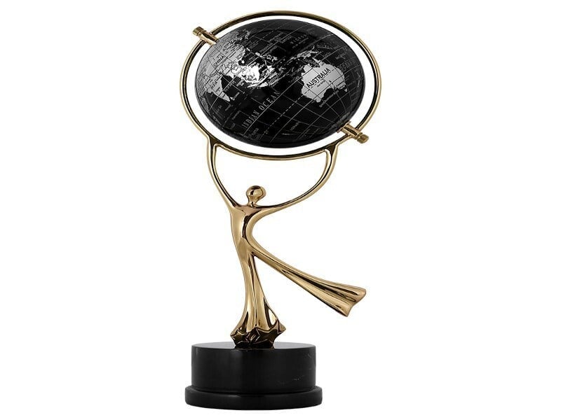 Lmd Black Globe On Hands 17x14x44 Cm