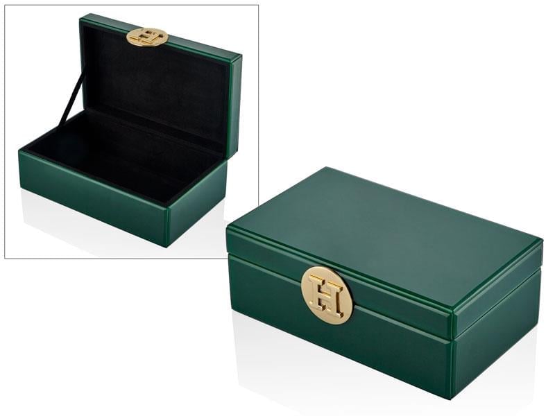 LMD BOTTLE GREEN LARGE RECTANGULAR BOX 26X15X10 CM