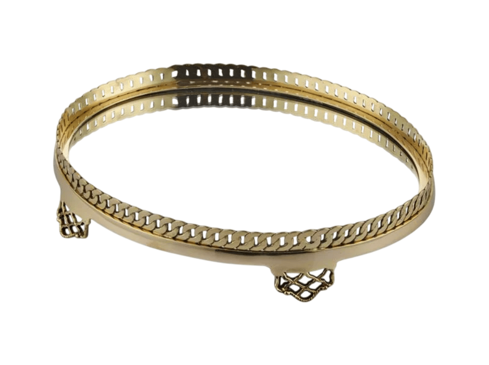 LMD CHAIN BORDER OVAL MIRRORTRAY