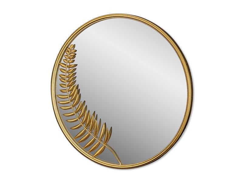 LMD CIRCLE 1 LEAF KUCUK AYNA GOLD 60X60 CM