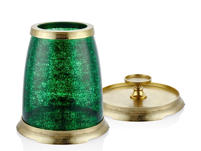 Lmd Cone Large Green Glass Hurrıcane 28X28X28Cm