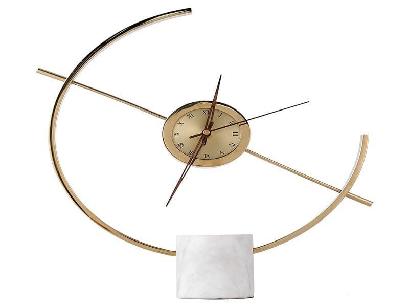 Lmd Crescent Gold Table Clock 37x9x43 Cm