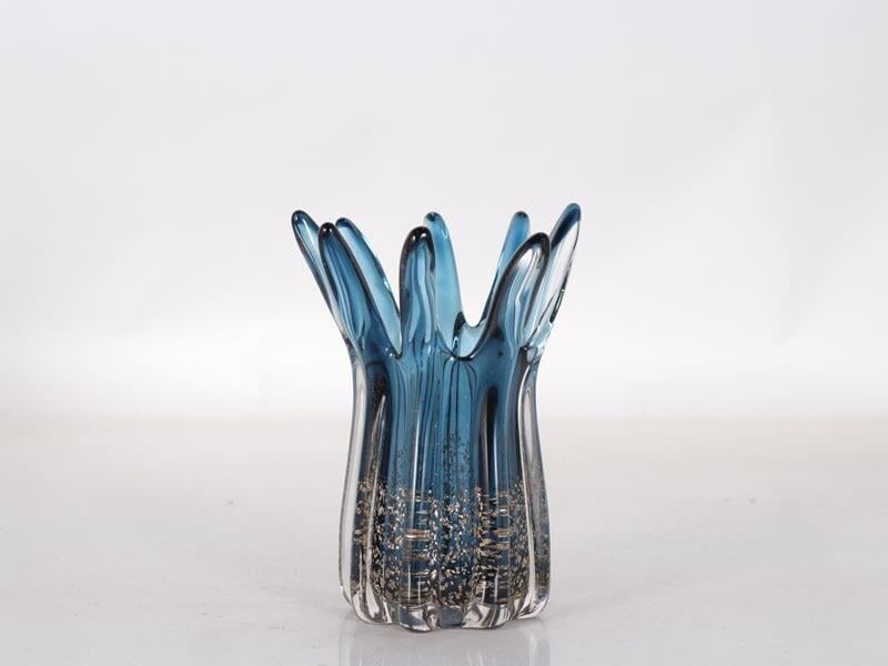 LMD FINGERS BLUE LARGE GLASS CORAL 19X19X26CM