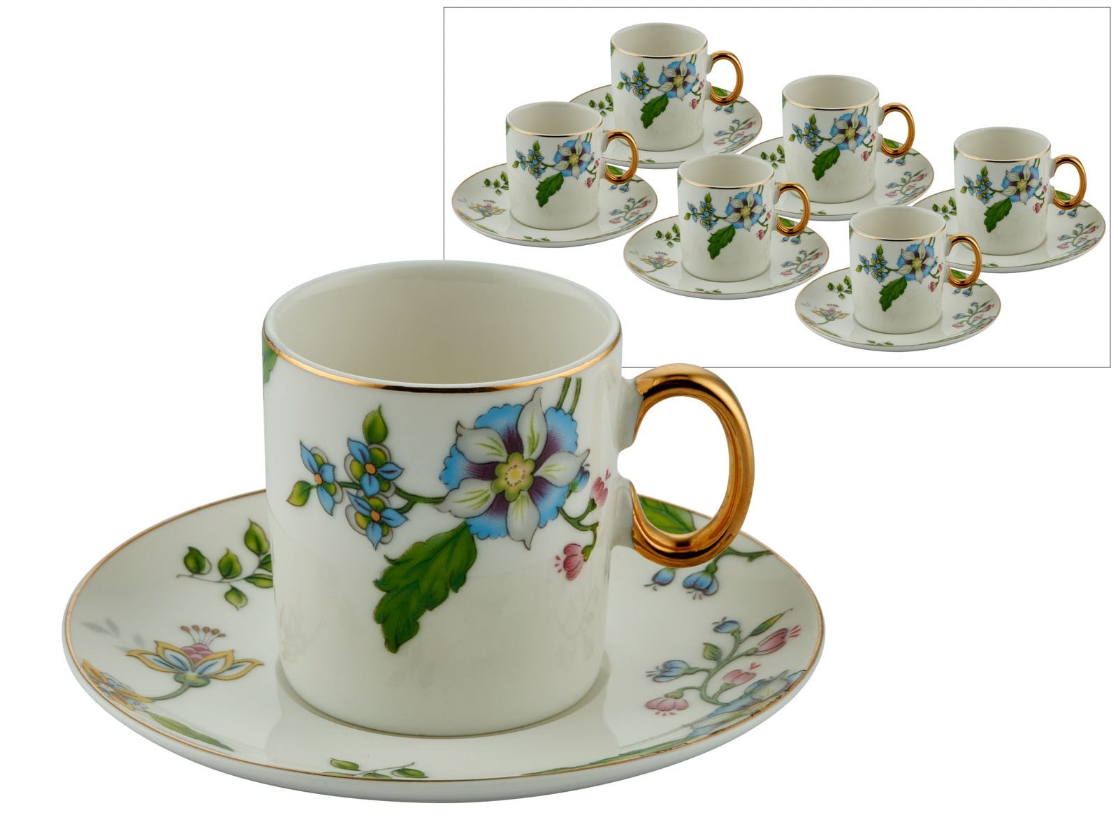 Lmd Flower 6pcs Coffee Cups Set