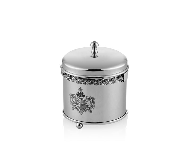 Lmd Halatlı Yuvarlak Buyuk Kavanoz 12x12x16 Cm Full Nıckel