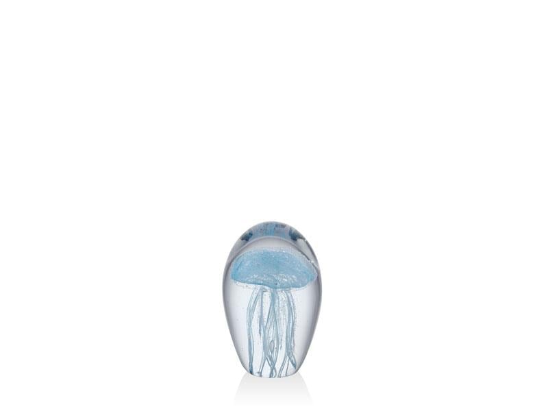 LMD JELLYFISH AQUA GLASS DECOR 5,5X5,5X8CM
