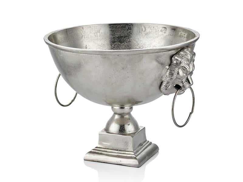 LMD LION BIG BOWL SILVER 37X41X30 CM