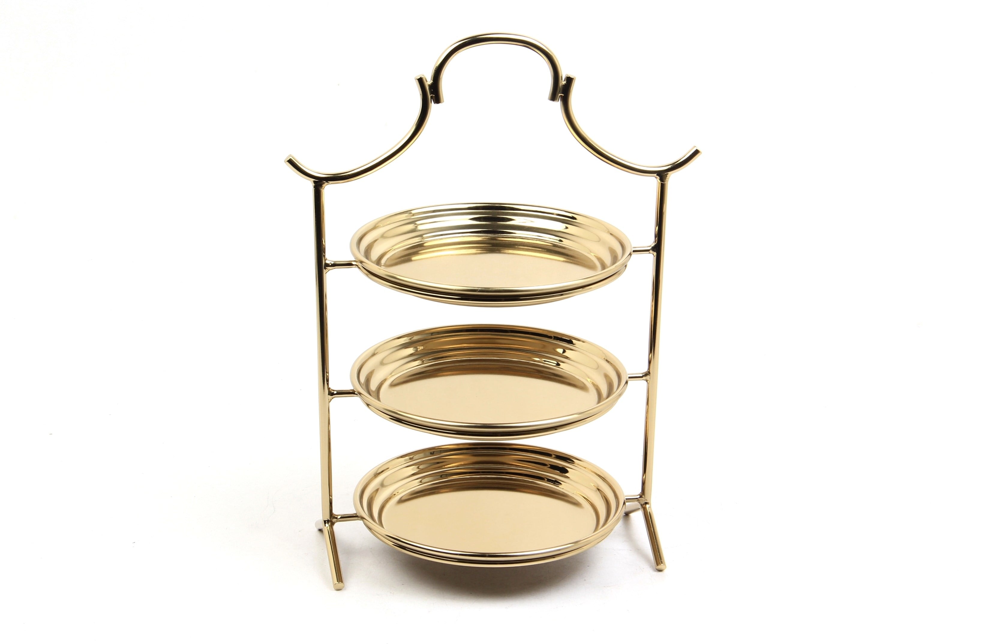 Lmd Paslanmaz Celık 3 Katlı Gold Stand 23,5x16,5x32 Cm