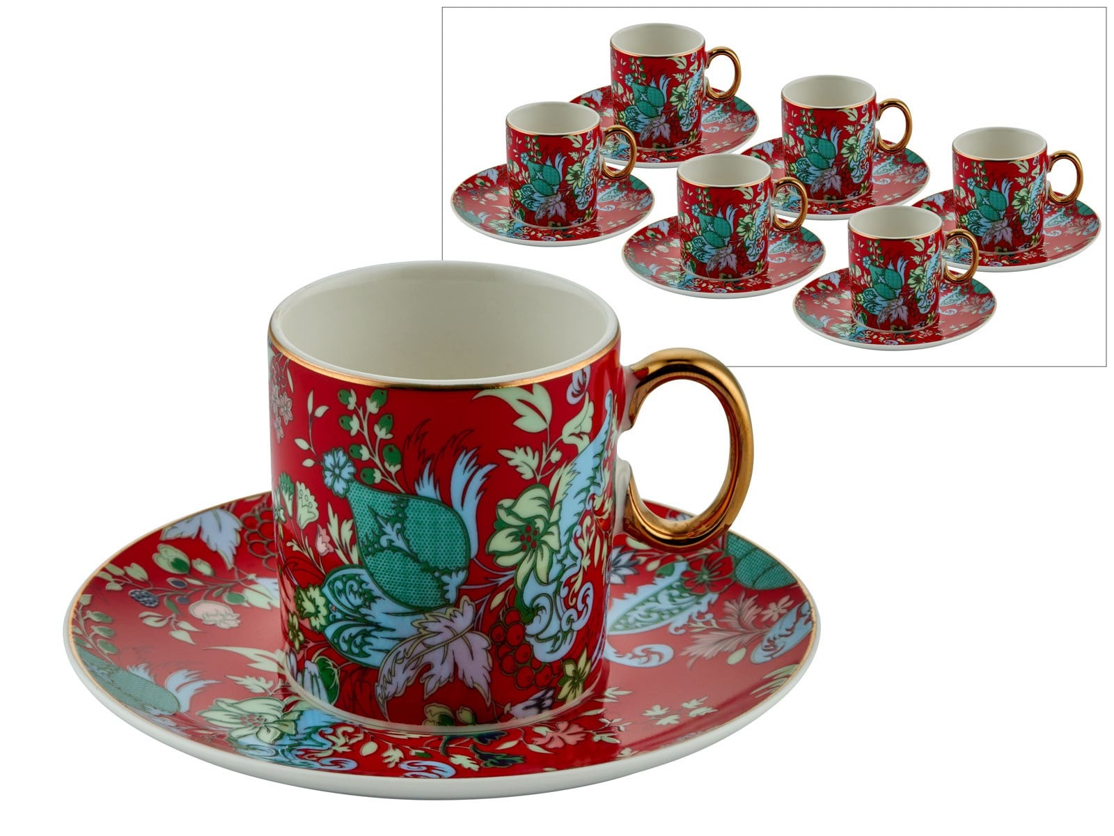 Lmd Scarlet 6pcs Coffee Cups Set