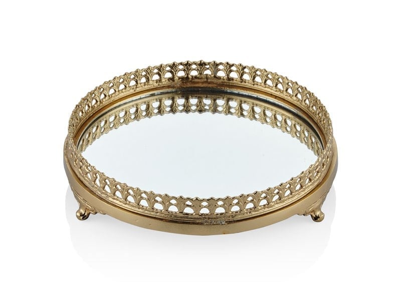 Lmd Tulıp Gold Small Round Tray 29x6 Cm