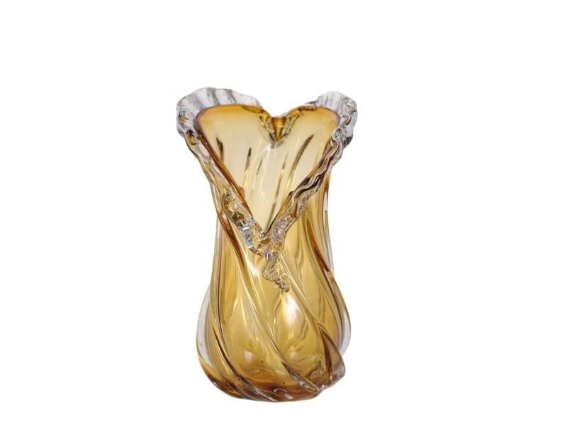LMD WAVY LARGE AMBER GLASS VASE 18,5X17X33 CM