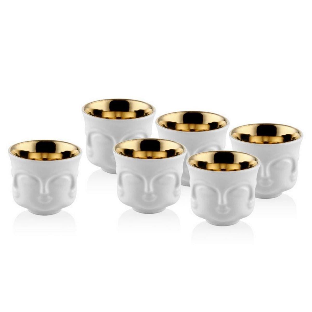LMD WHITE GOLD FACES 6 LI SURAT SETİ 6,5X6,5X5,8 CM