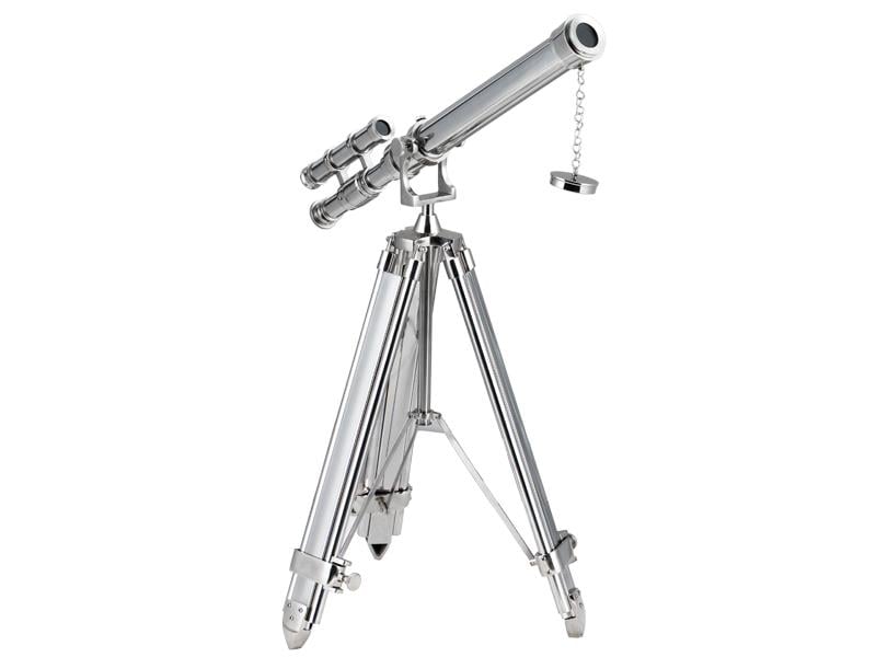 LMDR DECORATIVE FLOOR TELESCOPE ON TRIPOD NICKEL 59X59X115 CM