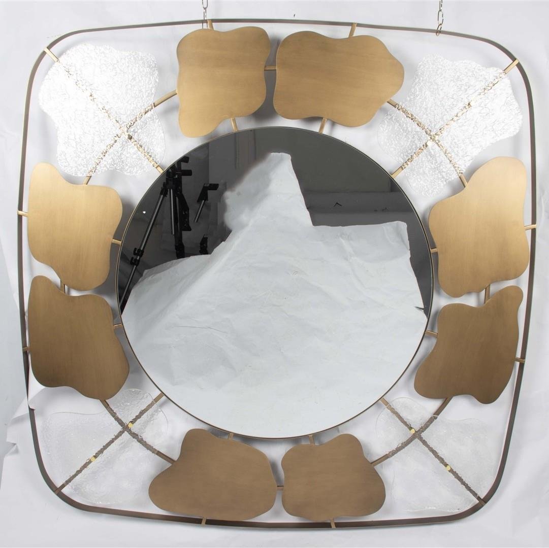 MİKASA ANTİK BRONZ DOKULU CAM AYNA 131X131 CM