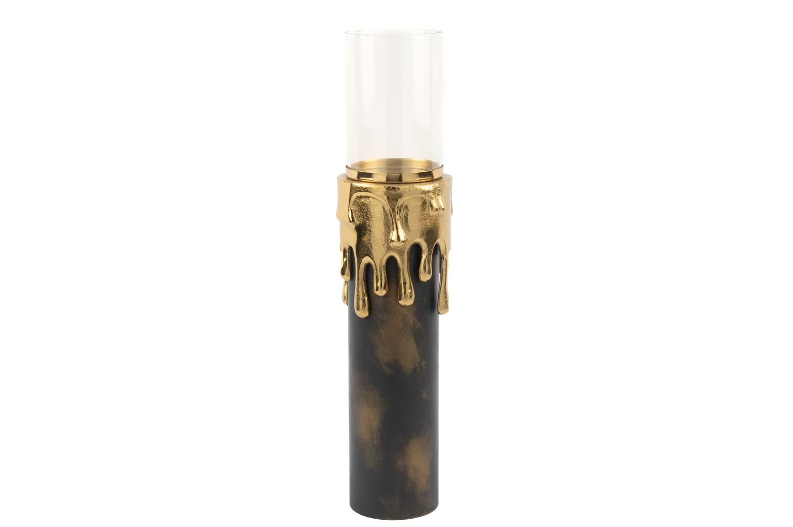Mikasa Antik Gold Siyah Camlı Mumluk 13x52cm