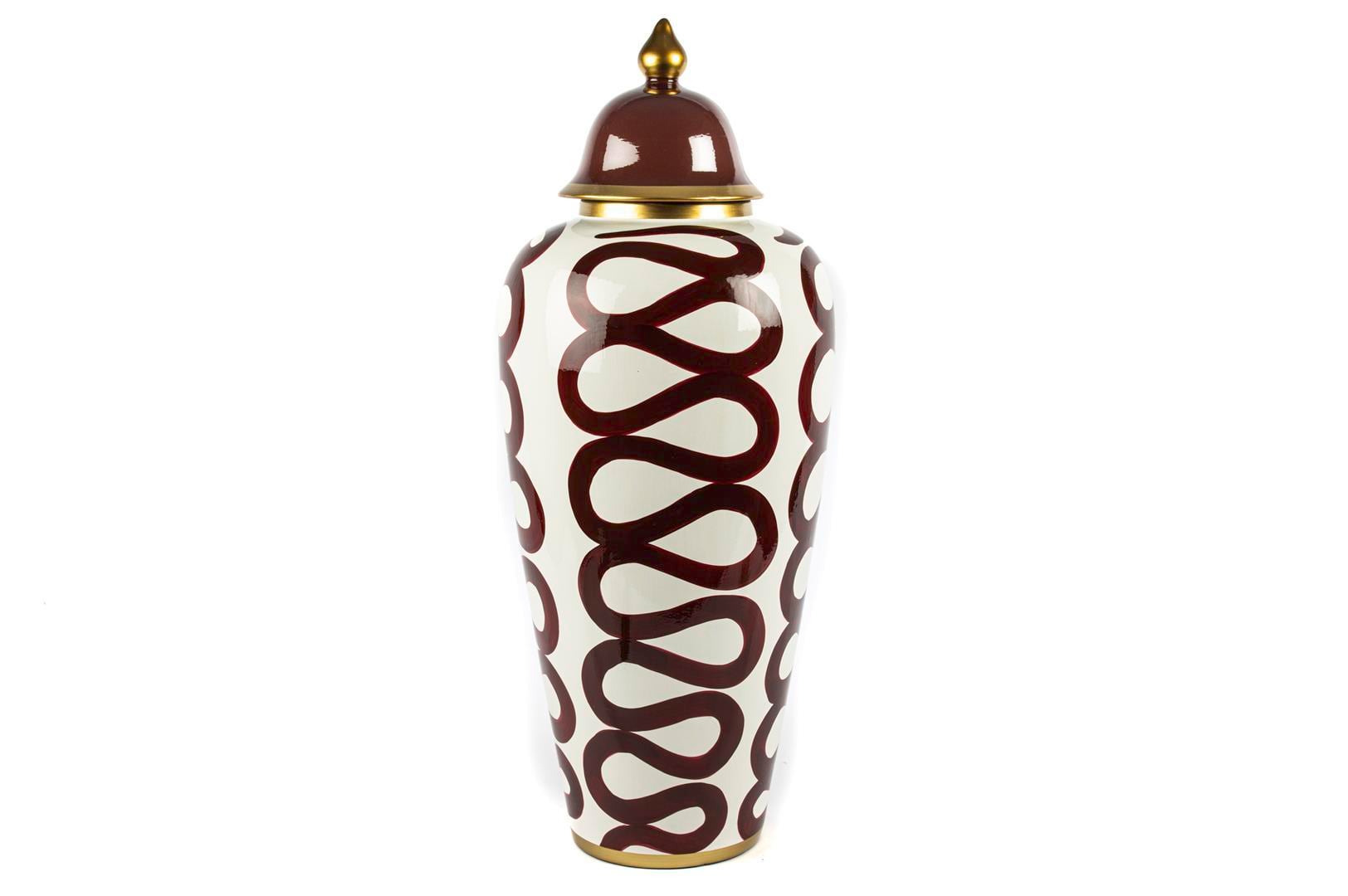 MİKASA Beyaz Bordo Desenli Küp 25x61cm